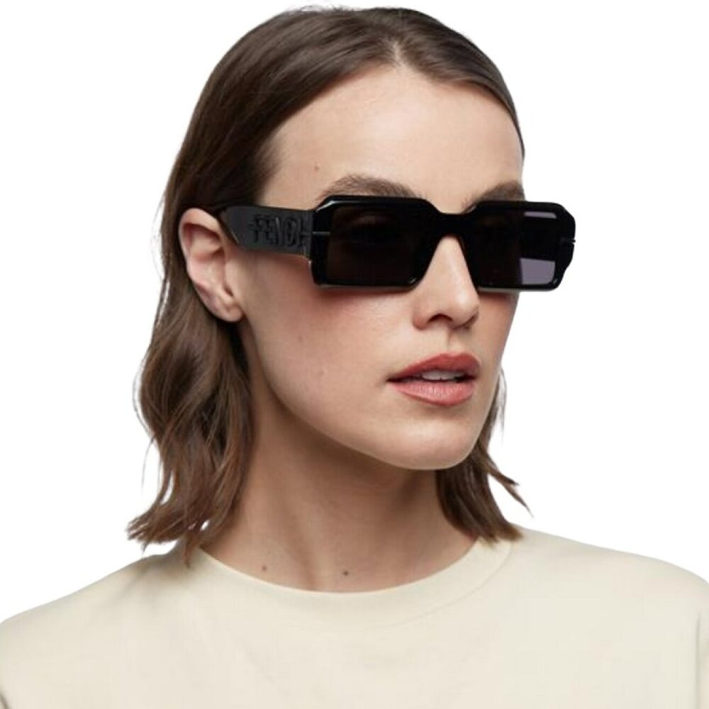 Fendi Black Rectangular Sunglasses - image 9